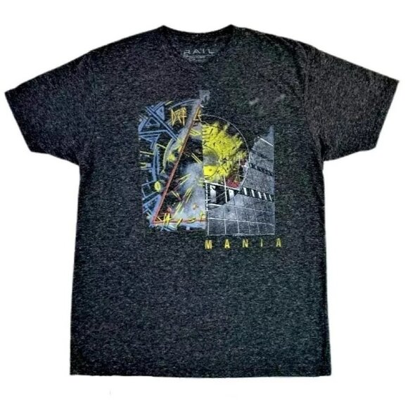NWT THE RAIL Def Leppard Hysteria Pyromania Band Tee Tour Graphic T-Shirt Linen - Picture 1 of 3